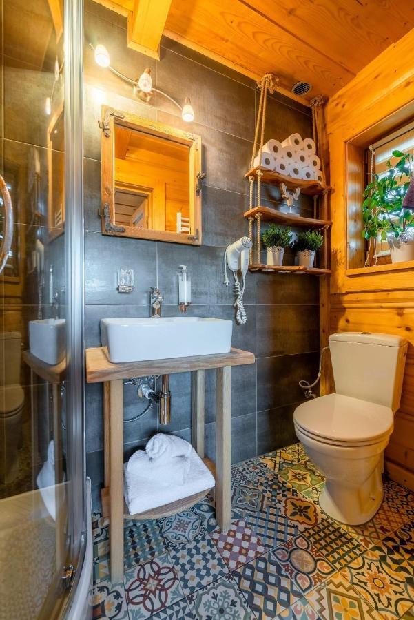 Domki Widokowe Wooden Luxury Chalet & Jacuzzi ゾンプ エクステリア 写真